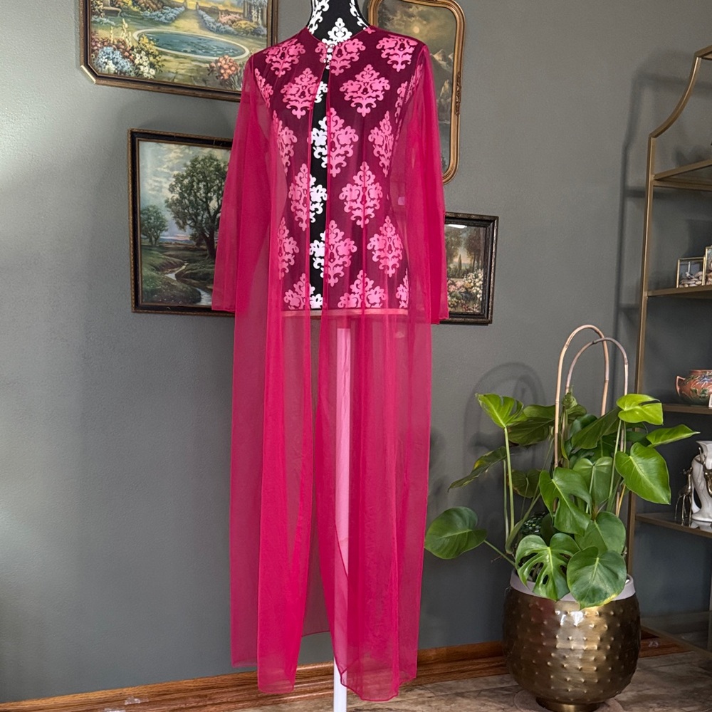 Elegant Pink Sheer Robe